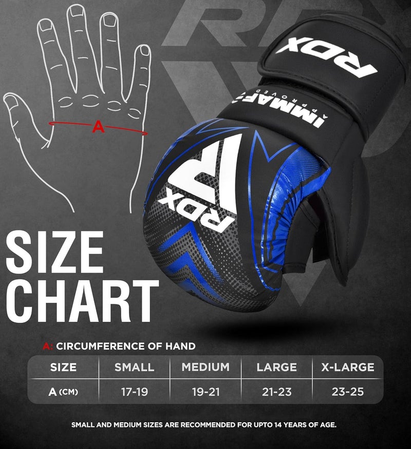 Rdx قفازات جراپلينغ معتمدة من IMMAF، تصميم هجين احترافي لمستوى المنافسة والتدريب، كف مفتوح مهوي، أحزمة معصم قابلة للتعديل، فنون قتالية موياي تاي، للرجال والنساء - Image 3